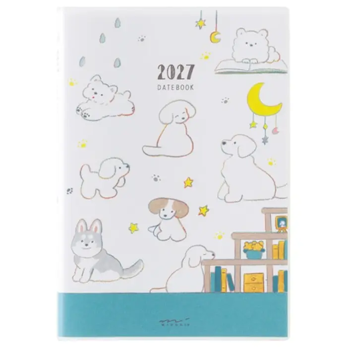 Midori – Pocket Diary 2027 B6 Dog, Agenda Mensile e Settimanale