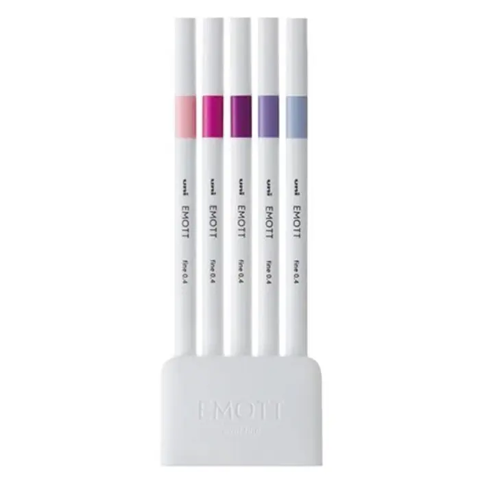 Uni Mitsubishi – EMOTT 5-Color Set No. 7, 0.4 mm, Floral Colors