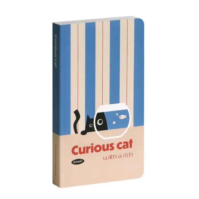 Iconic – Slow Handy Notebook (Lined) 06 Curious Cat, 90x160mm