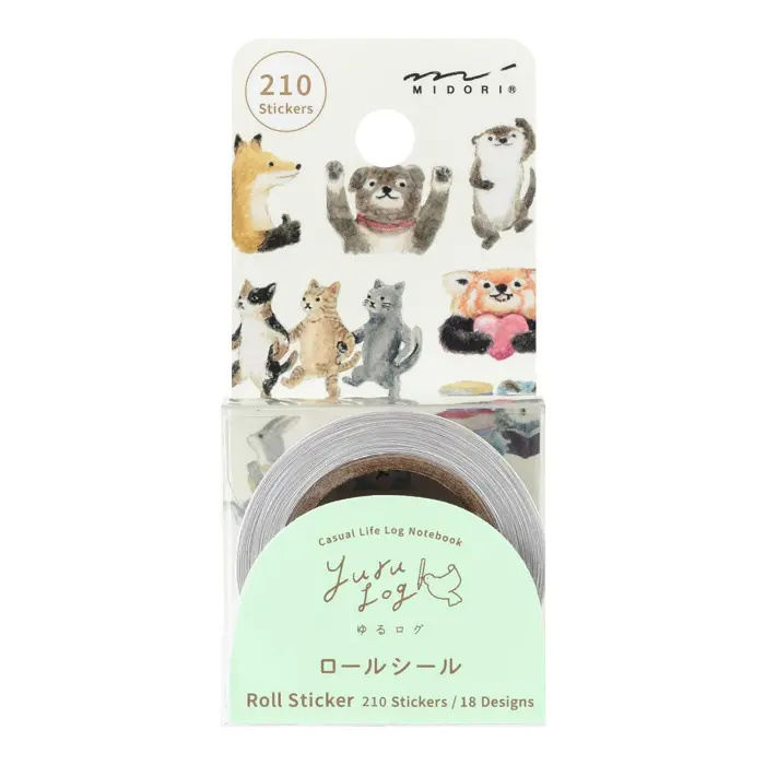 Midori – Yuru Log Roll Sticker Animal Emotions
