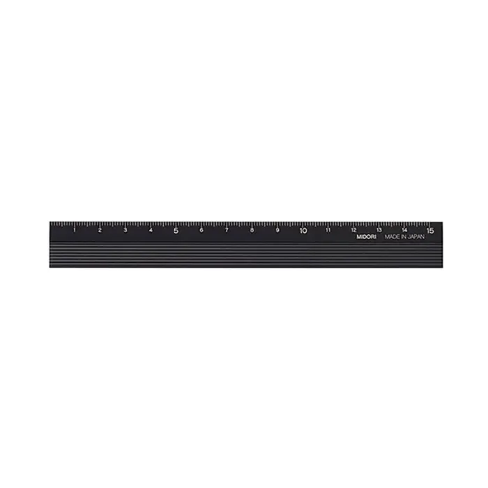 Midori – Aluminum Ruler 15cm, Black