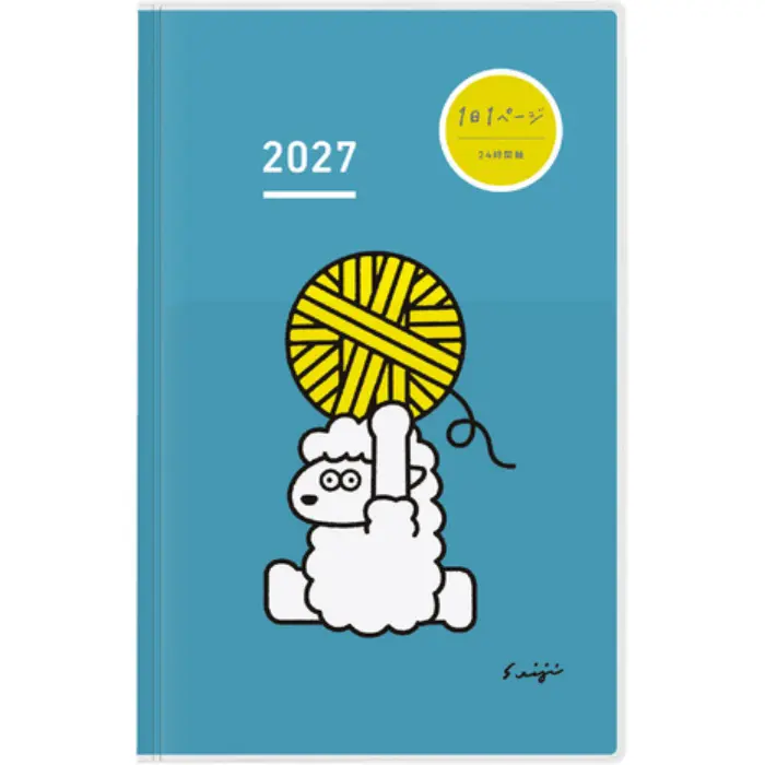 Kokuyo – Jibun Techo DAYs 2027 A5 Slim, Gennaio 2027 – Dicembre 2027, Limited Edition Sheep Pattern Blue