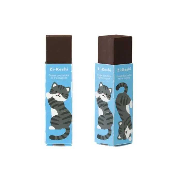 Kutsuwa – Zi-Keshi, Gomma magnetica, Pastel Animal (Gatto grigio)