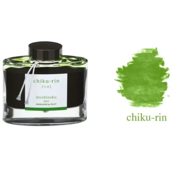Pilot – Iroshizuku, Inchiostro per stilografica, Chiku-rin (Foresta di Bambù), flacone 50 ml