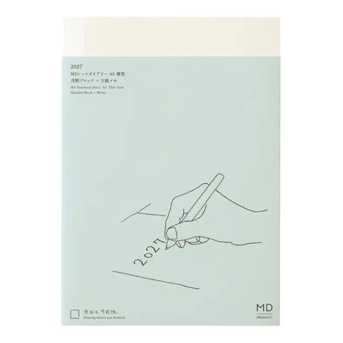 MD Paper – MD Notebook Diary 2027, Thin A5, Agenda Mensile