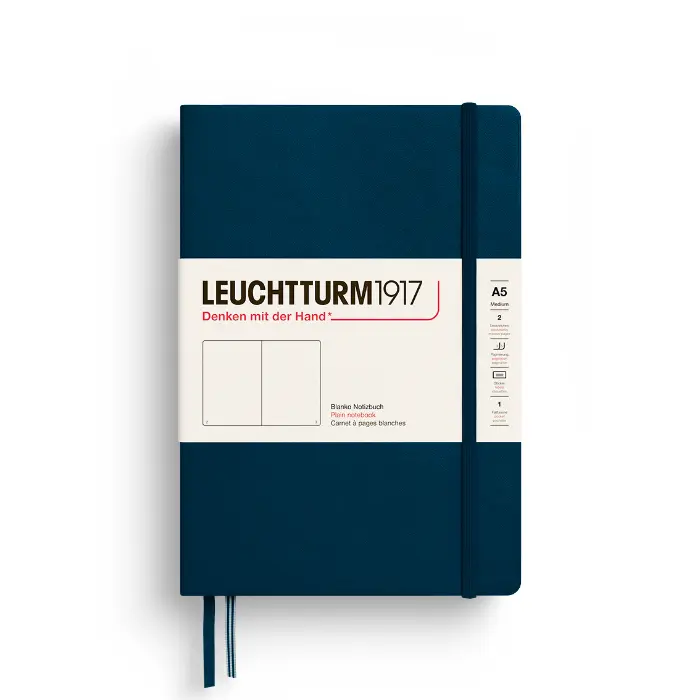 Leuchtturm 1917 – Medium A5, Hardcover, Deep Sea, Blank