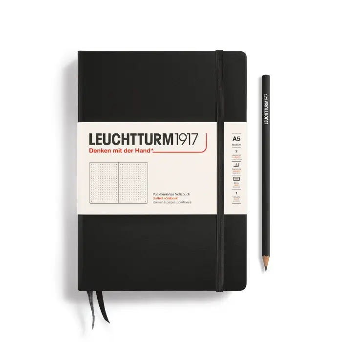 Leuchtturm 1917 – Medium A5, Hardcover, Dots, Black