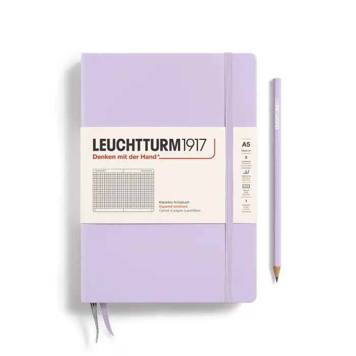 Leuchtturm 1917 – Medium A5, Hardcover, Grid, Lilac