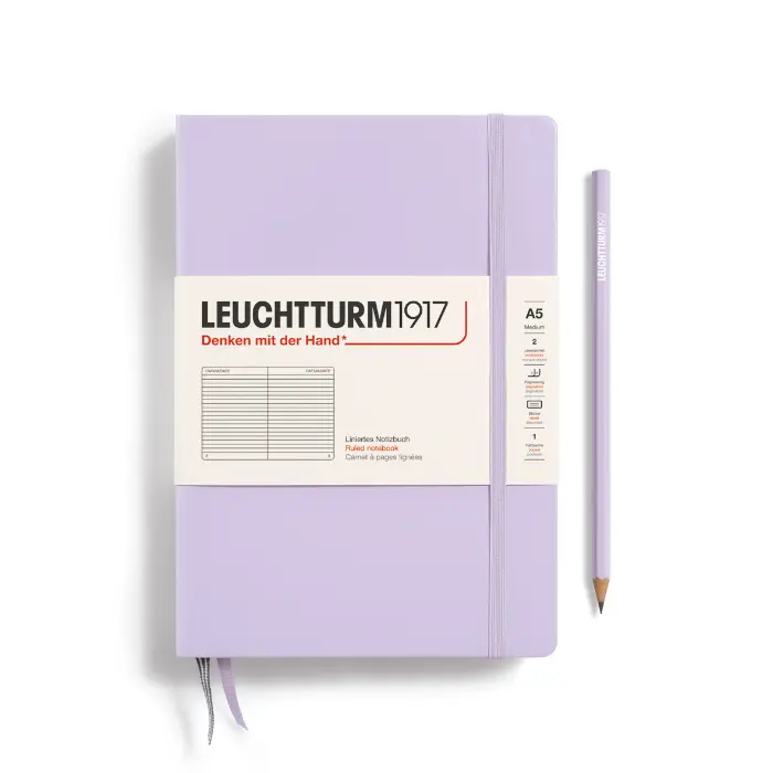 Leuchtturm 1917 – Medium A5, Hardcover, Ruled, Lilac