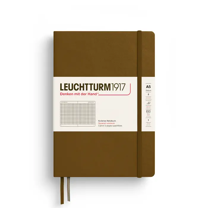 Leuchtturm 1917 – Medium A5, Hardcover, Spice Brown, Grid