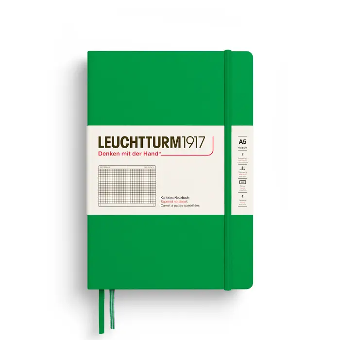 Leuchtturm 1917 – Medium A5, Hardcover, Spring Leaf, Grid