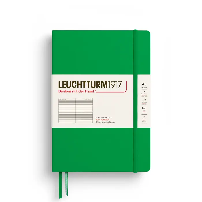 Leuchtturm 1917 – Medium A5, Hardcover, Spring Leaf, Ruled