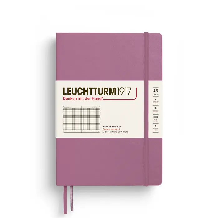 Leuchtturm 1917 – Medium A5, Hardcover, Dusty Rose, Grid