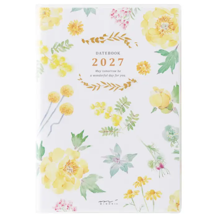 Midori – Pocket Diary 2027 Country Time Flower, B6, Agenda Mensile e Settimanale