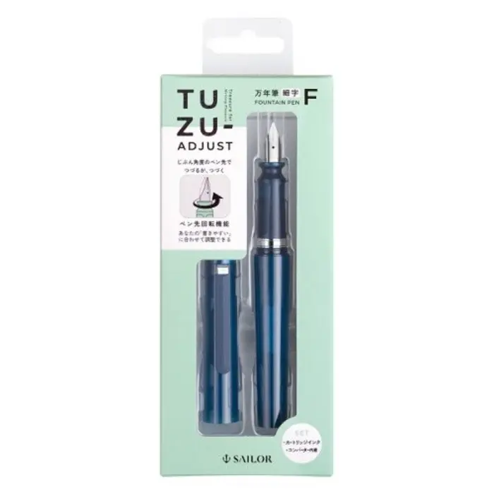 Sailor – Stilografica TUZU ADJUST, punta Fine, Clear Navy (Edizione Limitata)