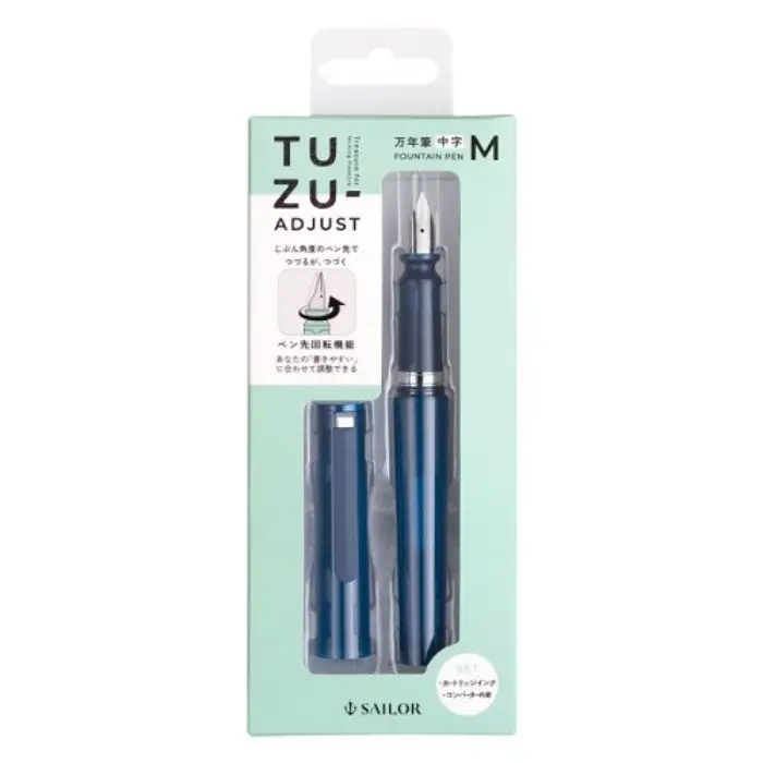 Sailor – Stilografica TUZU ADJUST, punta Media, Clear Navy (Edizione Limitata)