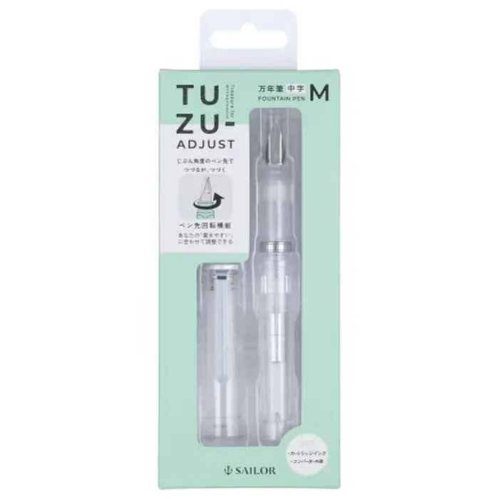 Sailor – TUZU ADJUST Fountain Pen, Medium Nib, Crystal White (Glassy Limited Edition)