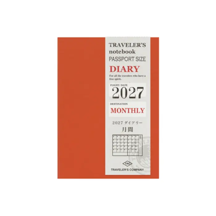 Traveler's Company – 2027 Monthly Diary Refill (Passport Size)
