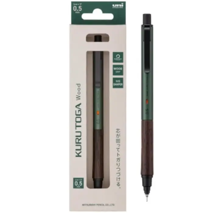 Uni Mitsubishi – Kuru Toga Wood 0.5mm, Forest Green